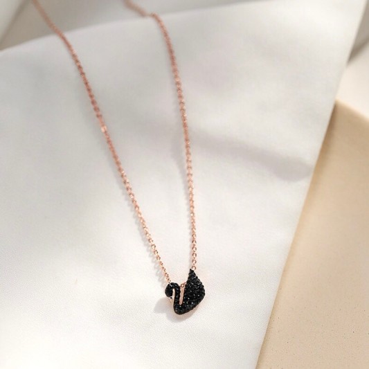 简约气质黑天鹅项链